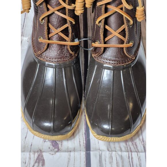 Sperry Saltwater Duck Boot Women's 9 Brown Leather Upper, Rubber Sole Waterproof - Picture 3 of 9